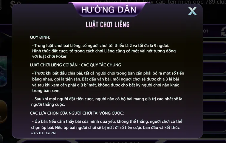 Liêng Tại 789Club Sảnh Bài Liêng Hấp Dẫn Cho Mọi Game Thủ