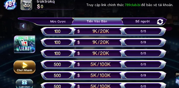 Liêng Tại 789Club Sảnh Bài Liêng Hấp Dẫn Cho Mọi Game Thủ