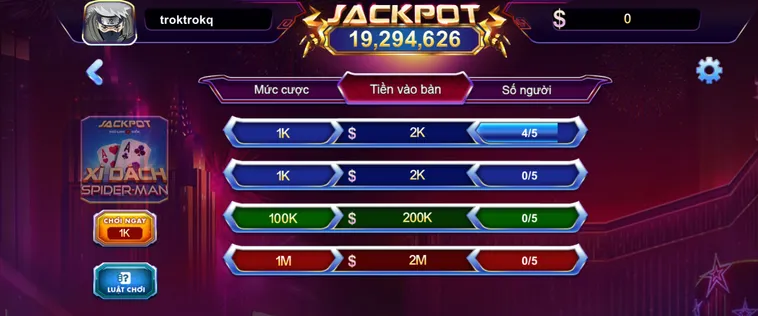 Trải Nghiệm Xì Dách Spidermen Tại 789Club Với Cơ Hội Thắng Lớn Mỗi Ngày